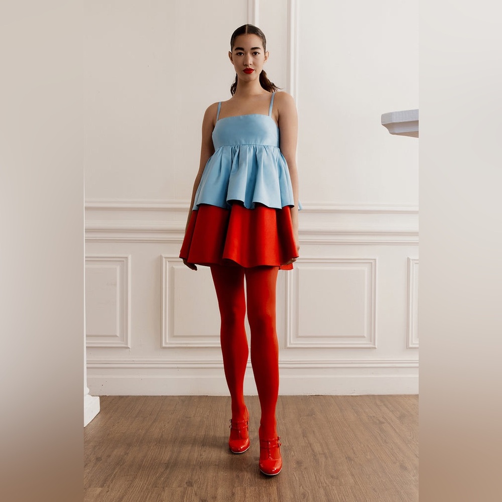 Macgraw conversation dress in blue/red US Size 10
